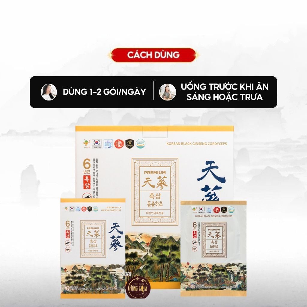 Hướng dẫn sử dụng nước hắc sâm đông trùng hạ thảo Hàn Quốc