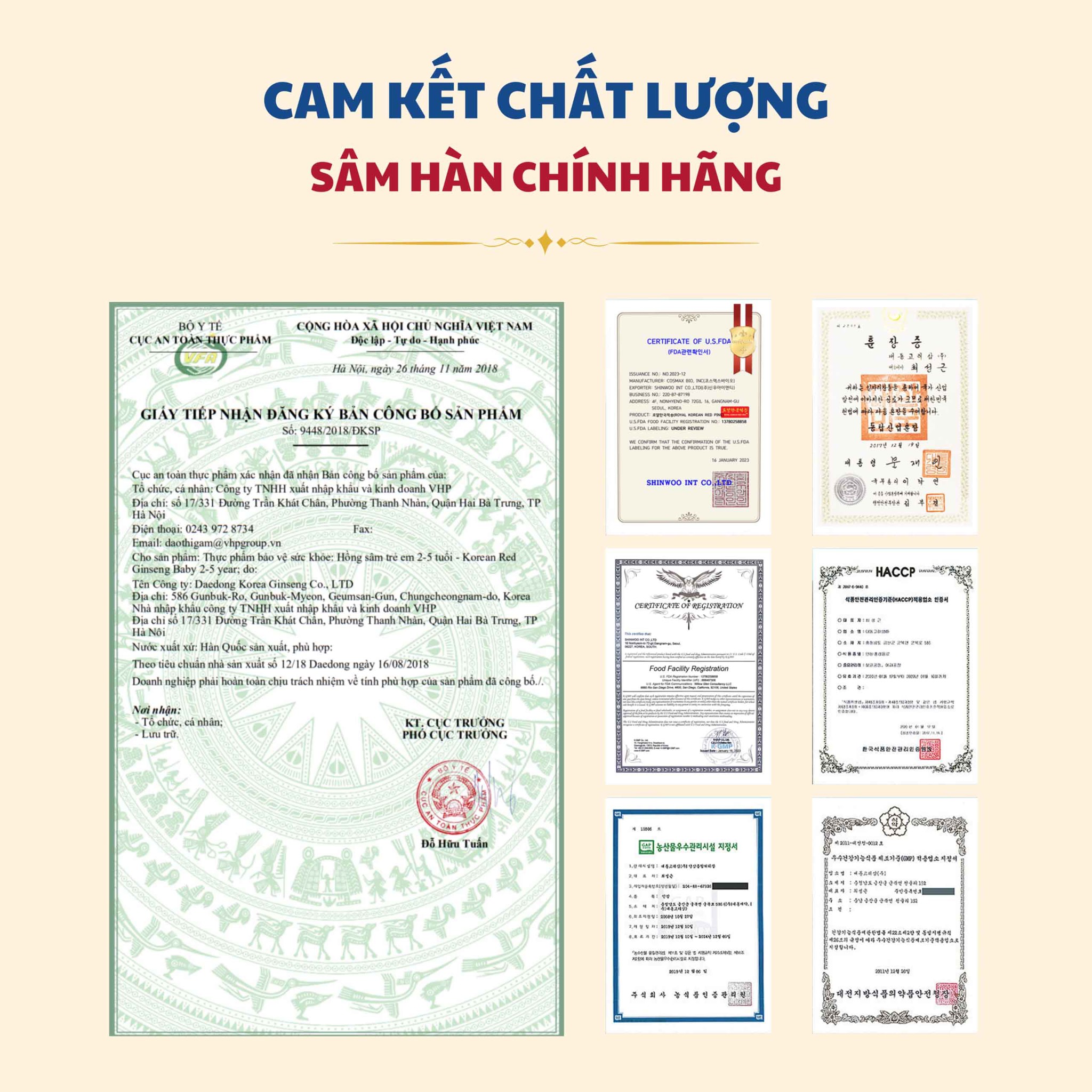 Cam Kết Chính Hãng Và Chất Lượng Nước Hồng Sâm Trẻ Em 2-5 Tuổi Daedong