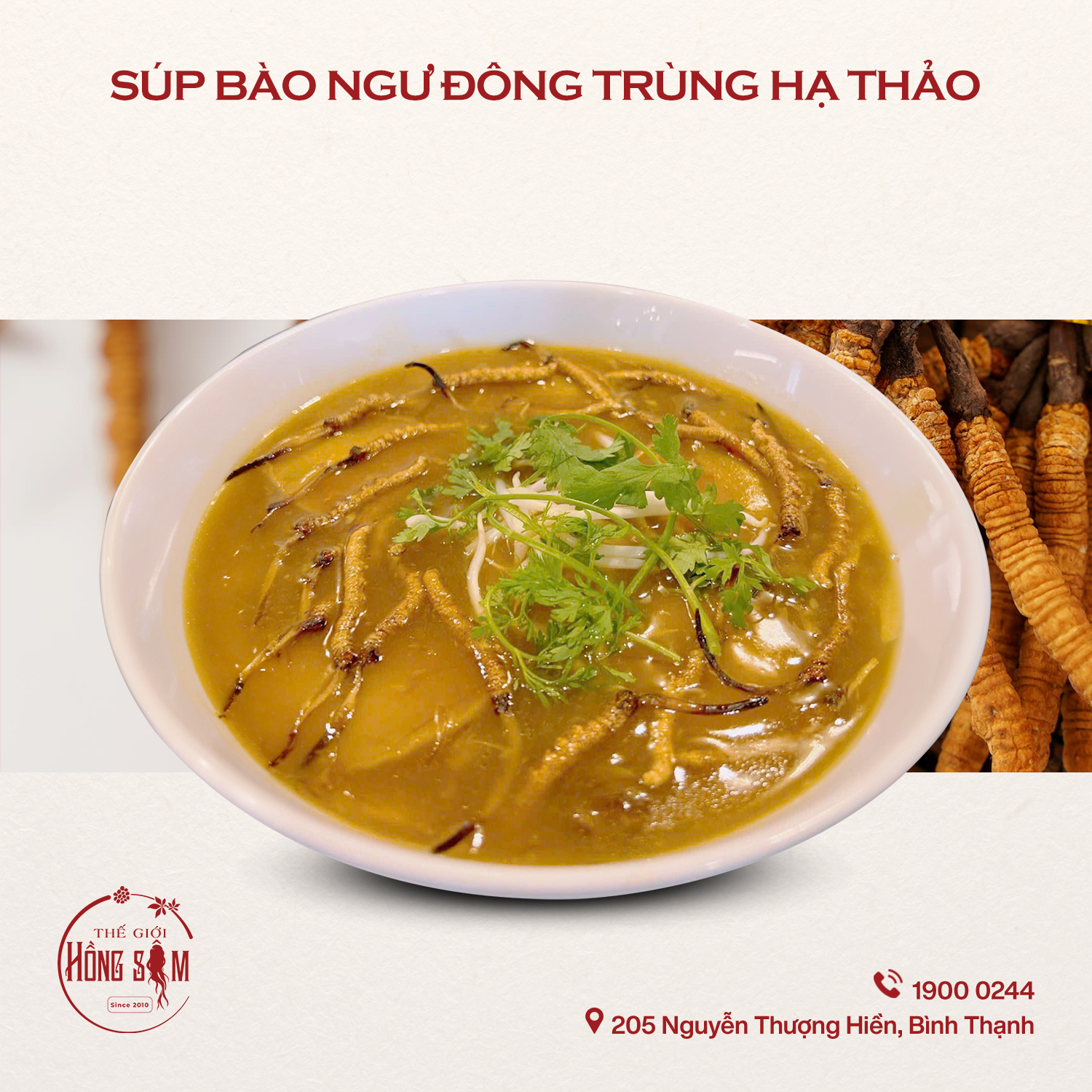 Súp Bào Ngư Kết Hợp Cùng Đông Trùng Hạ Thảo Tây Tạng