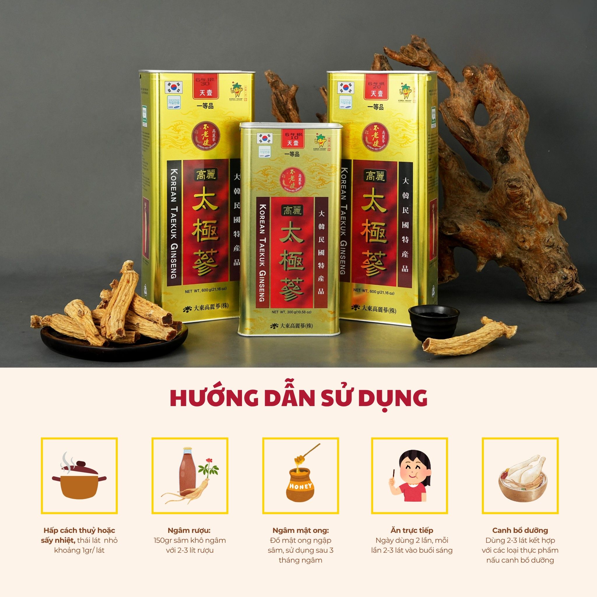 Tác dụng của thái cực sâm củ khô hộp thiếc Deadong đối với sức khỏe.