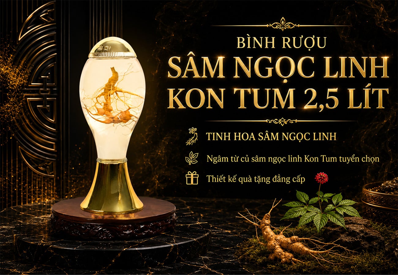 Bình Rượu Sâm Ngọc Linh Kontum 2,5 Lít