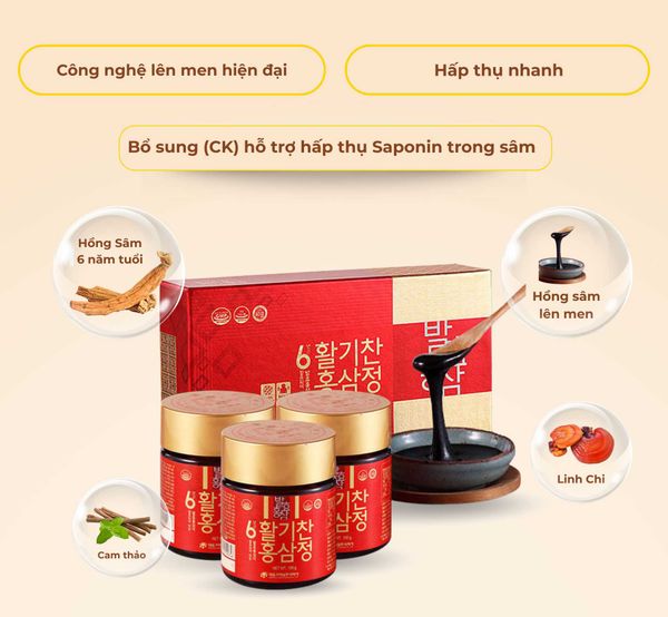 Cao hồng sâm lên men Daedong hộp 3 lọ * 100g chính hãng Hàn Quốc.