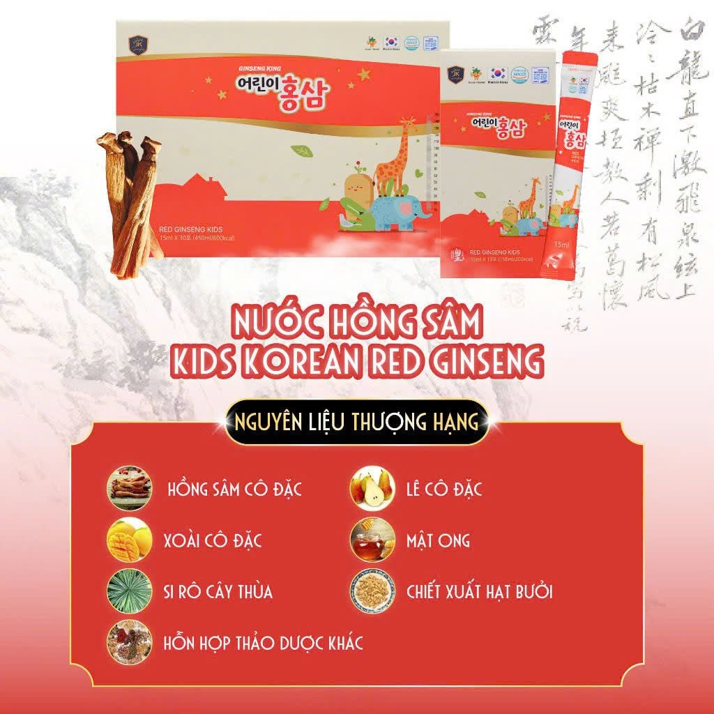 Thành phần nước Hồng Sâm