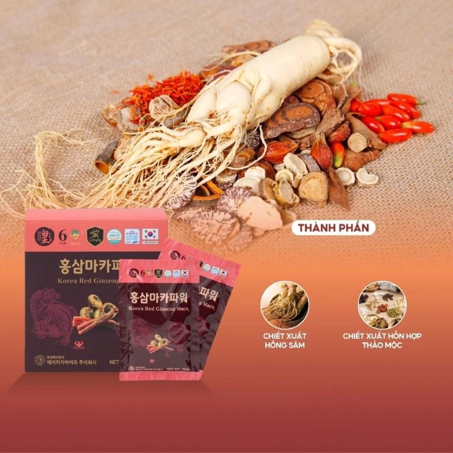 Thành phần nước Hồng Sâm Maca HG Bio