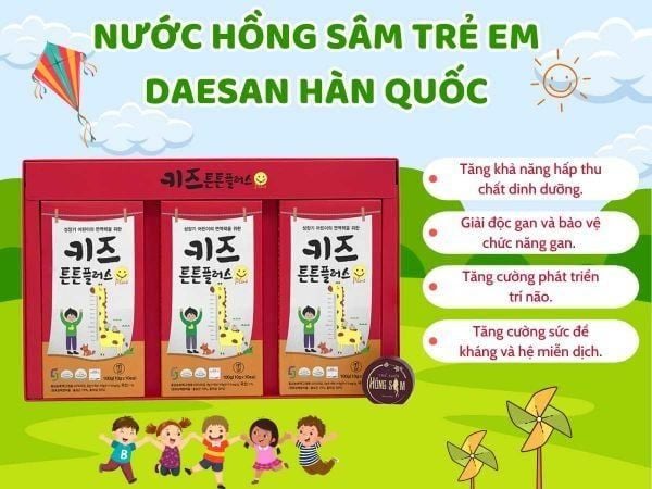 Tác dụng của nước Hồng Sâm trẻ em Hàn Quốc