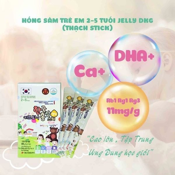 Thạch hồng sâm dành cho bé từ 2-5 tuổi Daedong chính hãng Hàn Quốc