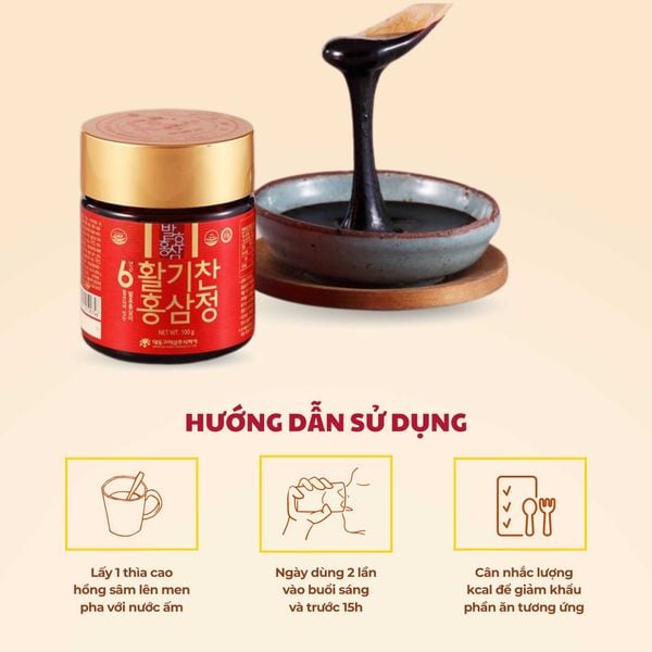 Cách sử dụng cao hồng sâm lên men Daedong Hàn Quốc hiệu quả.