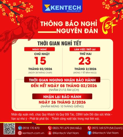 📢 THÔNG BÁO LỊCH NGHỈ TẾT và BẢO HÀNH SẢN PHẨM KENTECH 🎊