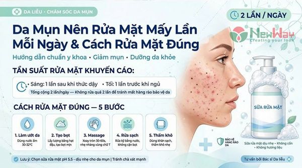 Da Mụn Nên Rửa Mặt Mấy Lần Mỗi Ngày & Cách Rửa Mặt Đúng