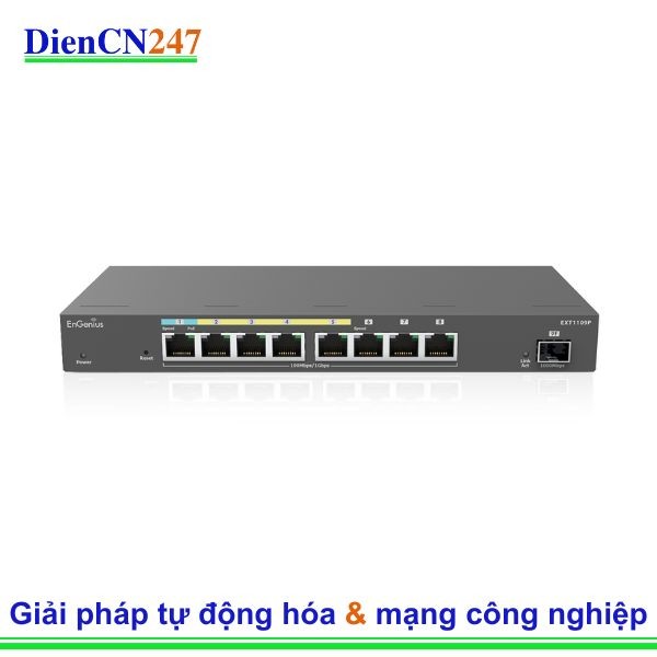 EXT1109P hãng EnGenius Vietnam – Switch Extender PoE 60W, Hỗ trợ Cloud & Voice VLAN