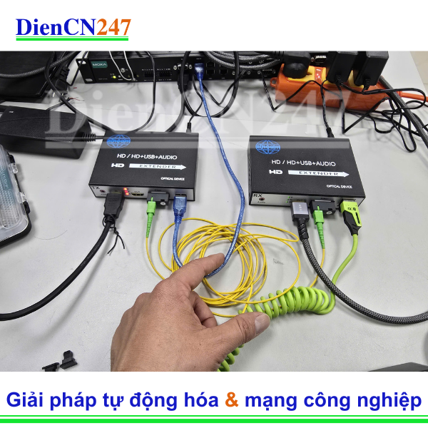 Bộ chuyển đổi HDMI qua cáp quang 20Km 1080P có USB Diencn247