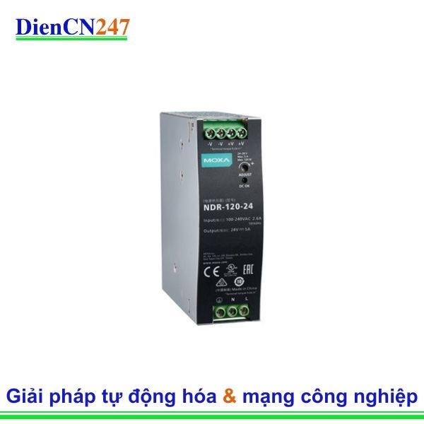 NDR-120-24 hãng Moxa Vietnam – Bộ Nguồn Công Nghiệp 24 VDC