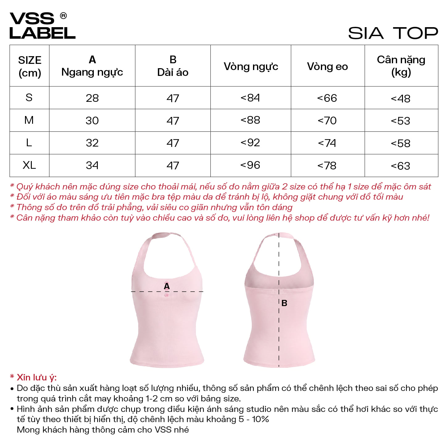 Bảng size