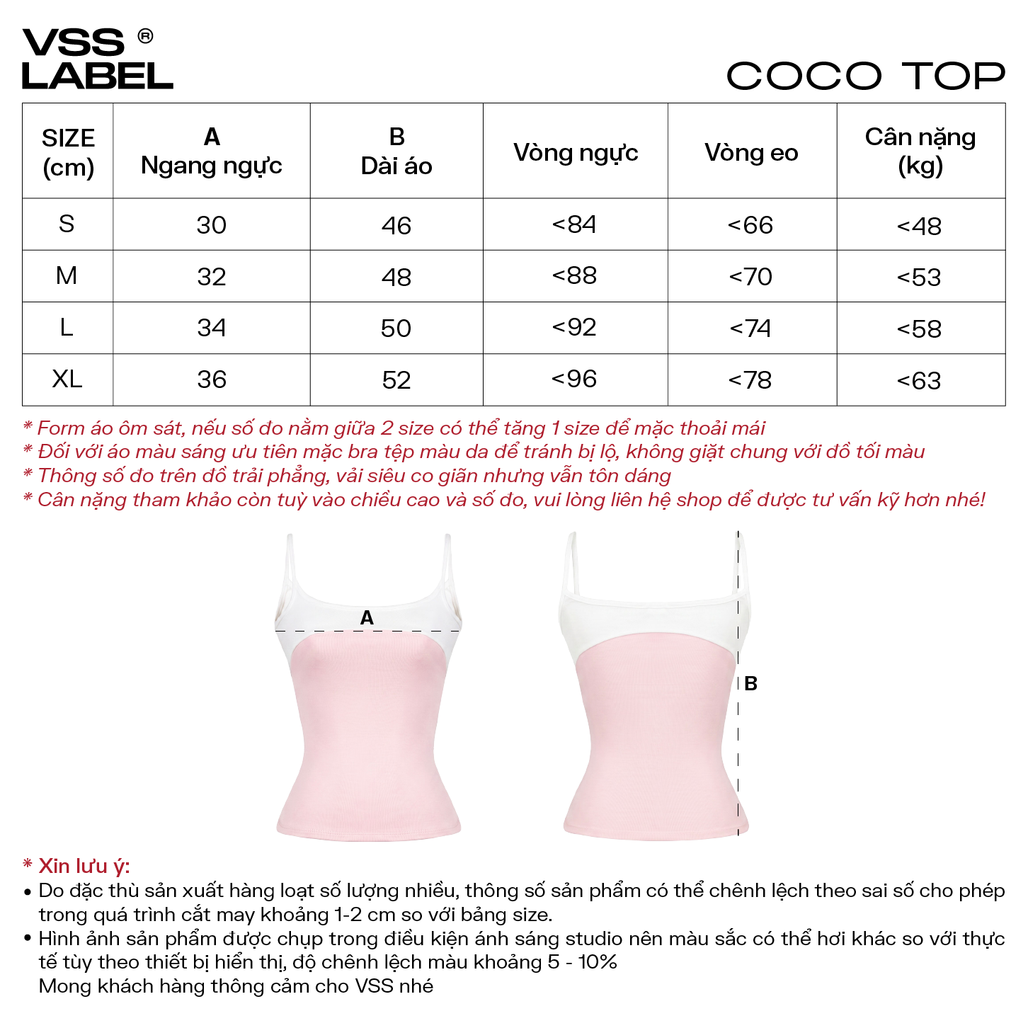 Bảng size