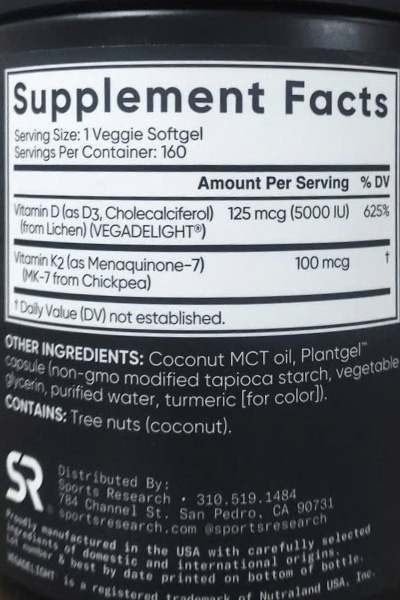 Sports Research Vitamin D3 K2