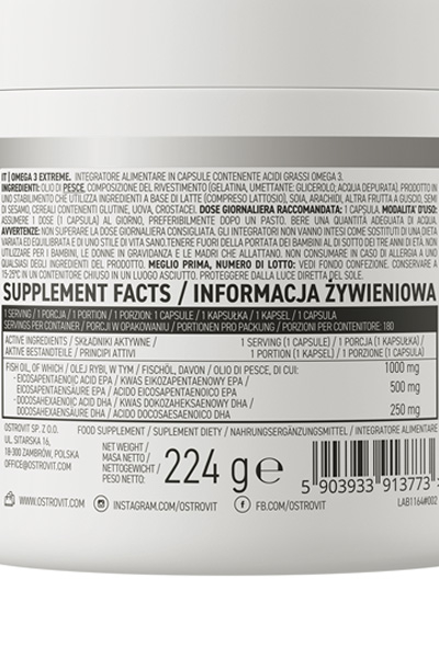 OstroVit Omega 3 Extreme 180 Vi&ecirc;n