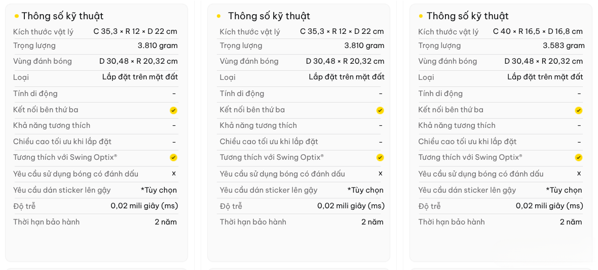 so sánh thiết bị cảm biến golf 3D