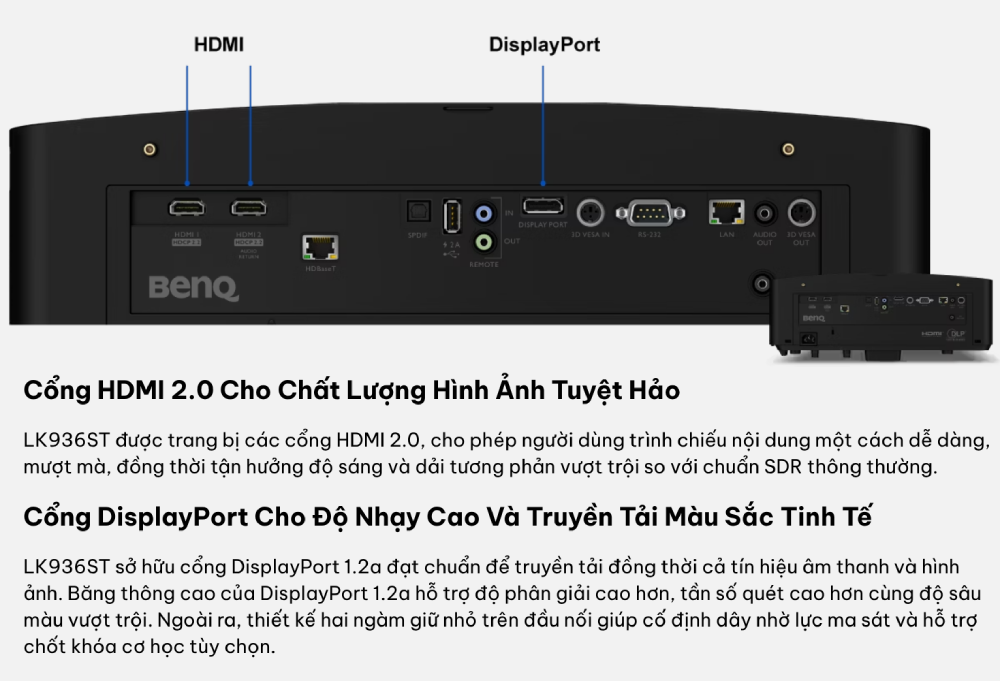 Máy chiếu golf mô phỏng Laser BlueCore ngắn 4K BenQ LK936ST