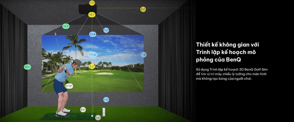 Máy chiếu golf laser throw ngắn 1080P 4000lm BenQ AH700ST