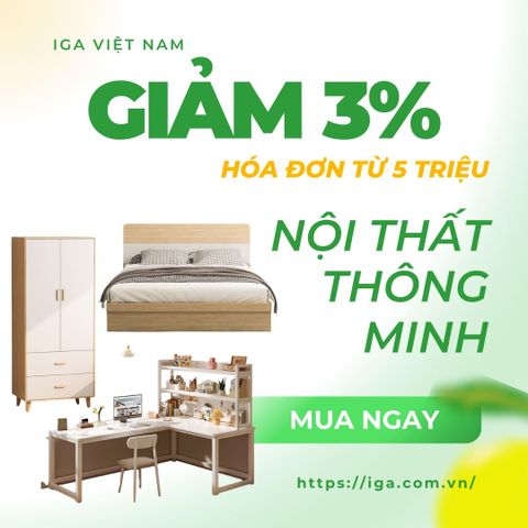Ưu Đãi Nội Thất Tháng 10: Giảm Ngay 3% Cho Hóa Đơn Từ 5 Triệu Tại IGA
