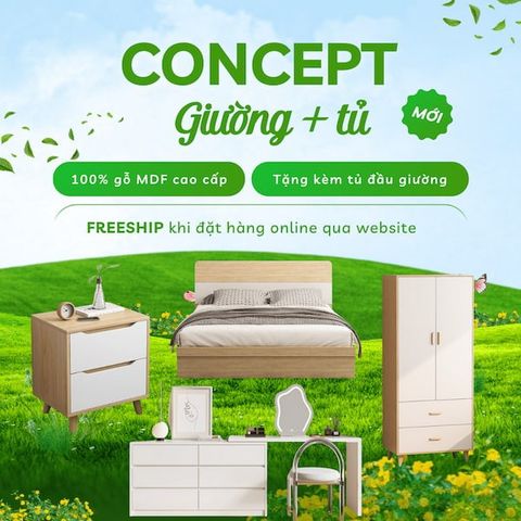 Số Lượng Có Hạn - Tặng Ngay Voucher FREESHIP Khi Mua Combo Giường + Tủ