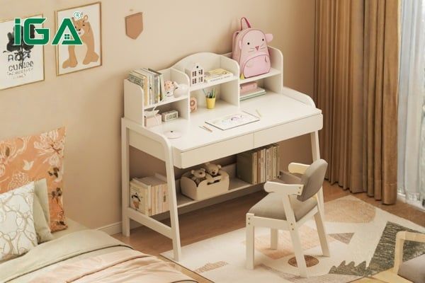 Bàn làm việc kèm giá sách để bàn