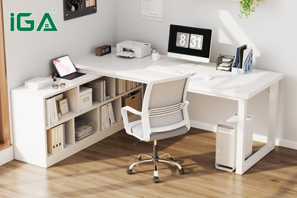 Bàn làm việc kết hợp kệ sách