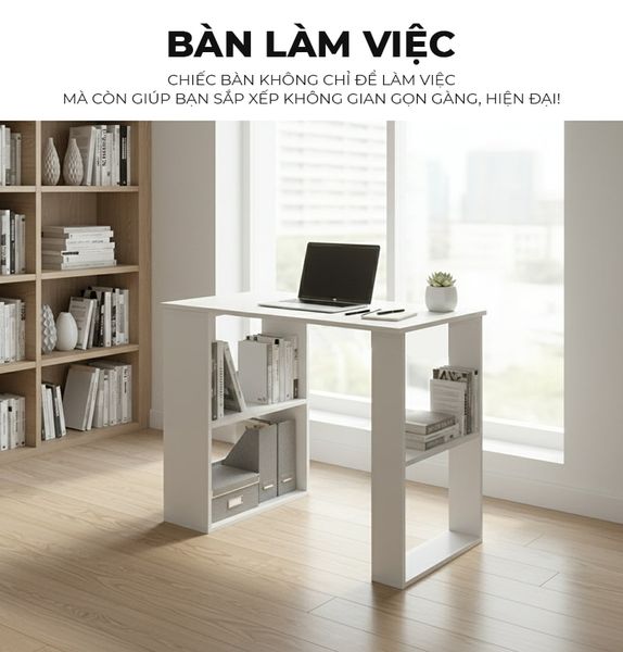 Bàn làm việc full trắng GP417
