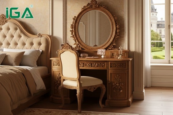 Ghế trang điểm phong cách tân cổ điển