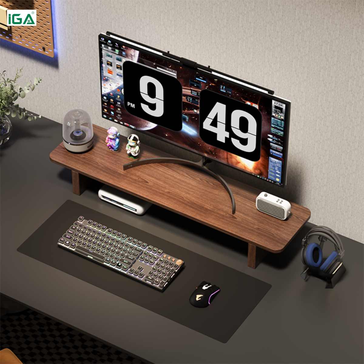 Kệ để màn hình PC gỗ&nbsp;GA28 – thiết kế nhỏ gọn, 2 kích thước linh hoạt