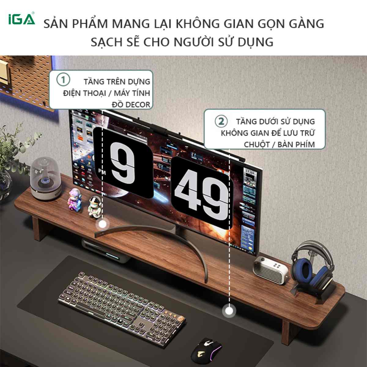 Kệ màn hình&nbsp;máy tính tối ưu diện tích bàn làm việc