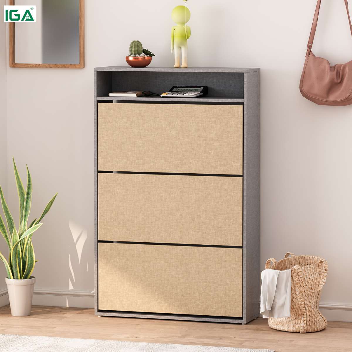 Tủ giày bọc vải phong cách Bắc Âu