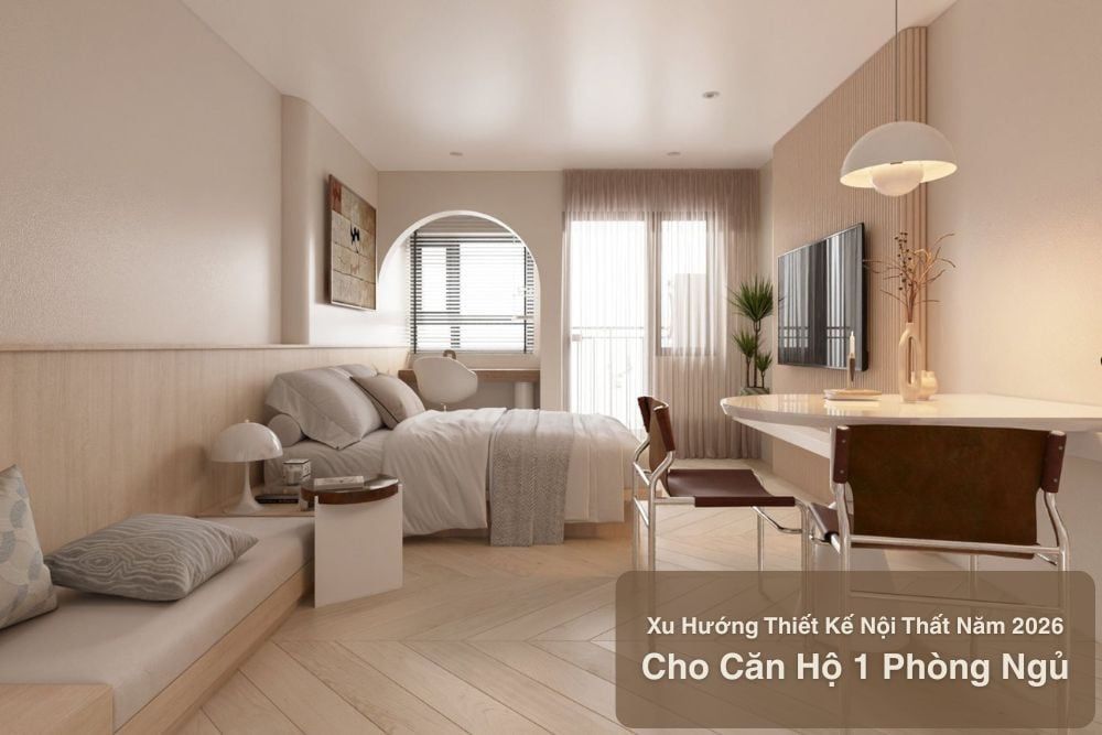 10+ Mẫu Thiết Kế Nội Thất Căn Hộ 1 Phòng Ngủ Xu Hướng Làm Nhà Đón Năm Mới 2026  | Galaxycons