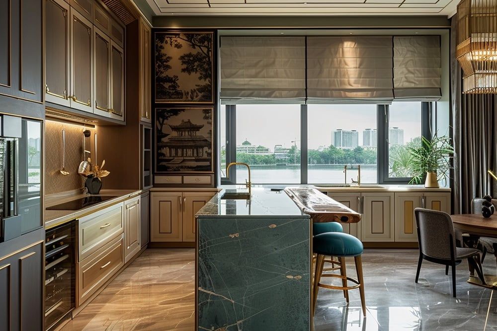 Art Deco: Bản Tuyên Ngôn Của Sự Sang Trọng Và Sắc Xanh Emerald Cá Tính Trong Căn Hộ Hiện Đại