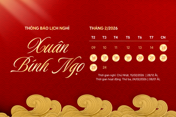 Thông báo lịch nghỉ tết Nguyên Đán 2026 | Galaxycons
