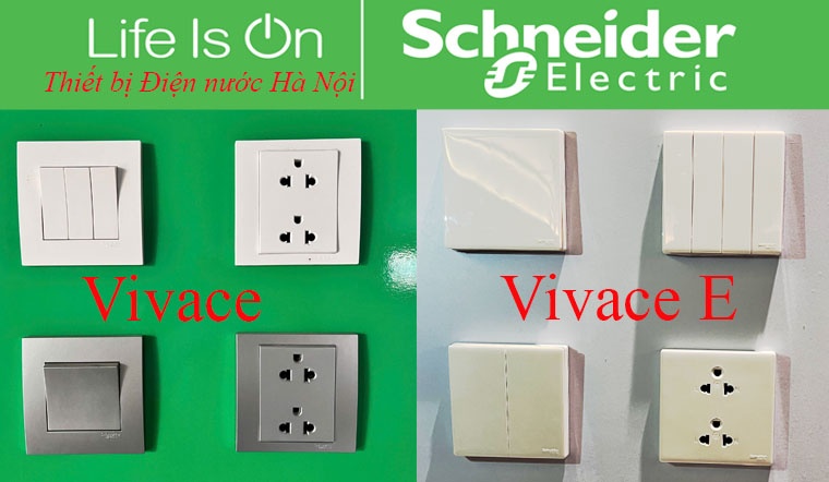 So sánh công tắc ổ cắm Vivace và Vivace E Schneider 2025 - Khác biệt & lựa chọn tối ưu