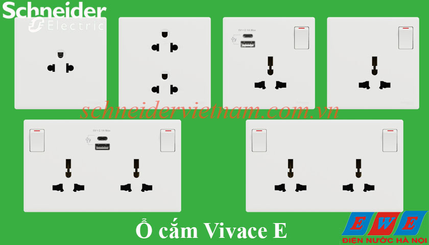 Các loại ổ cắm phổ thông Vivace E