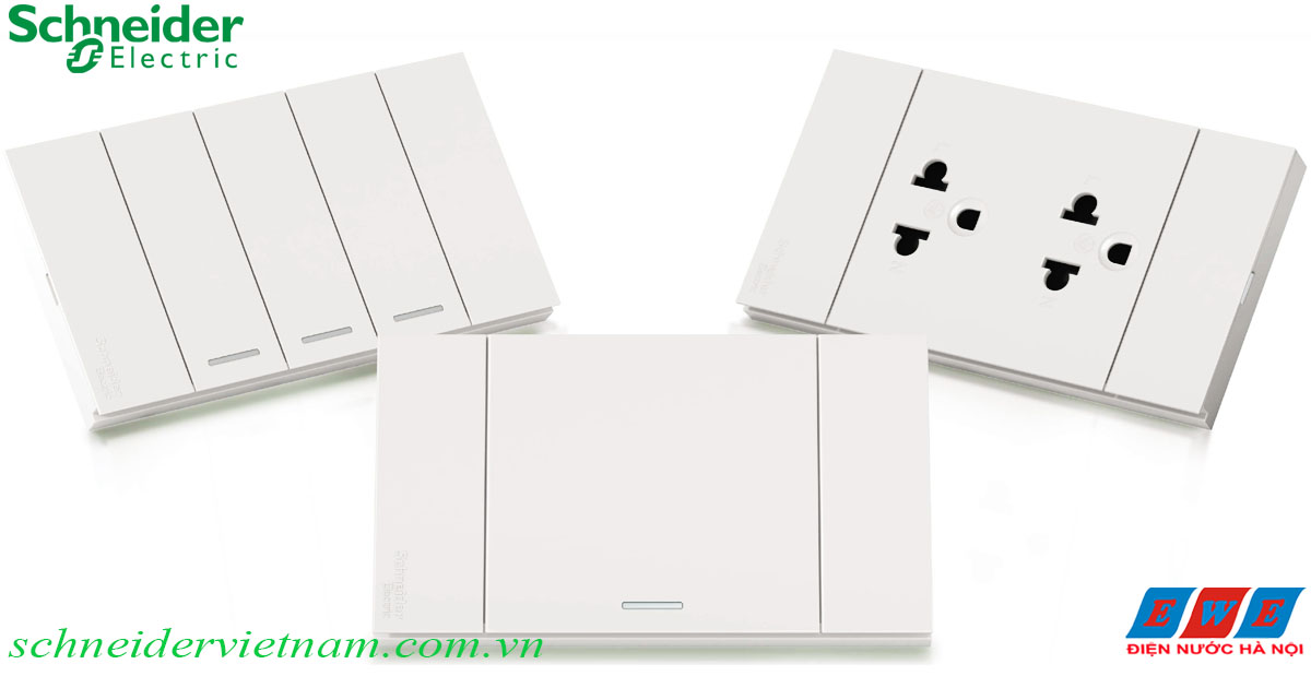 Công tắc ổ cắm trung cấp Schneider AvaarOn A hiện đại gọn gàng