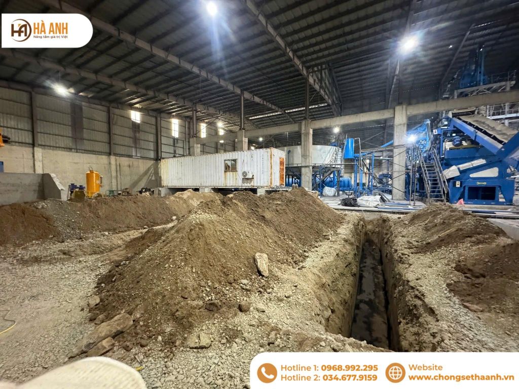 Bãi tiếp địa chống sét đạt tiêu chuẩn cho nhà máy công nghiệp