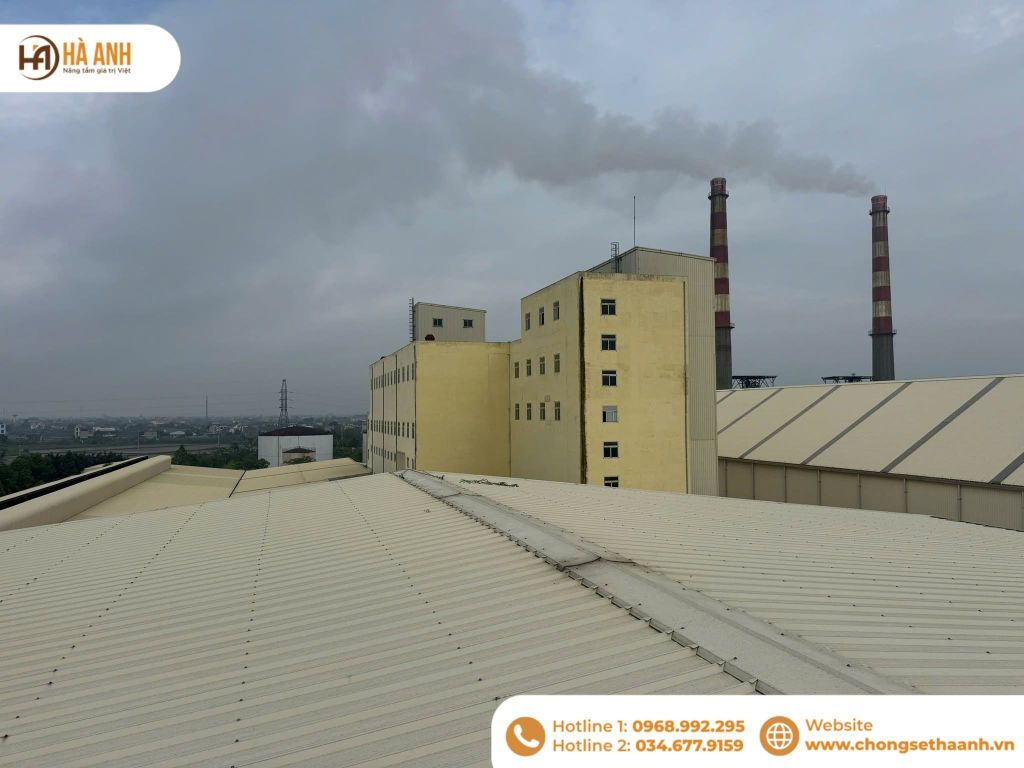 Toàn cảnh công trình chống sét Nhà máy kính nổi CFG do Chống Sét Hà Anh thi công