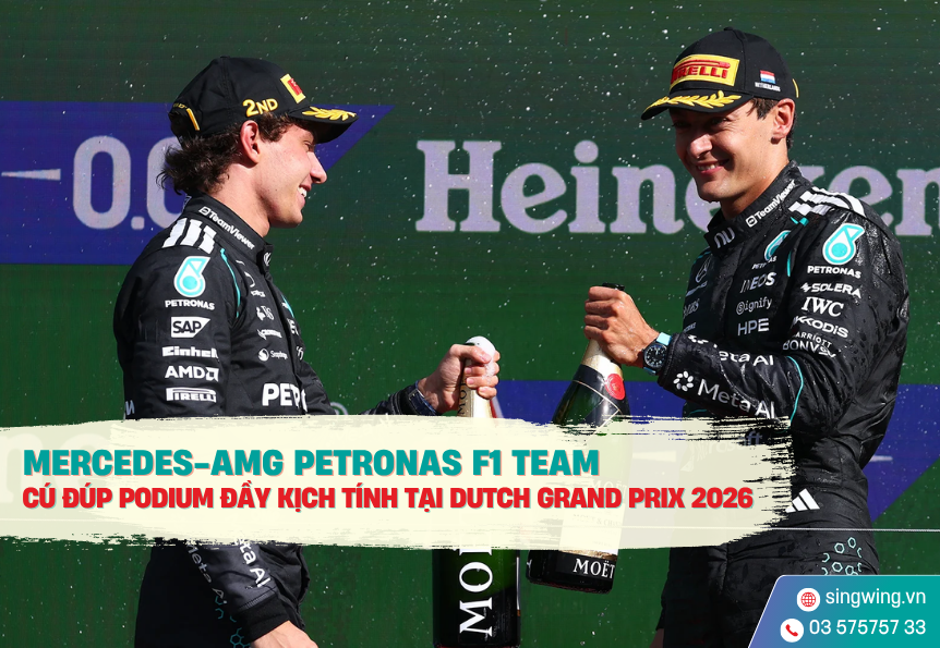 Mercedes-AMG PETRONAS F1 Team: Cú đúp podium đầy kịch tính tại Dutch Grand Prix 2026
