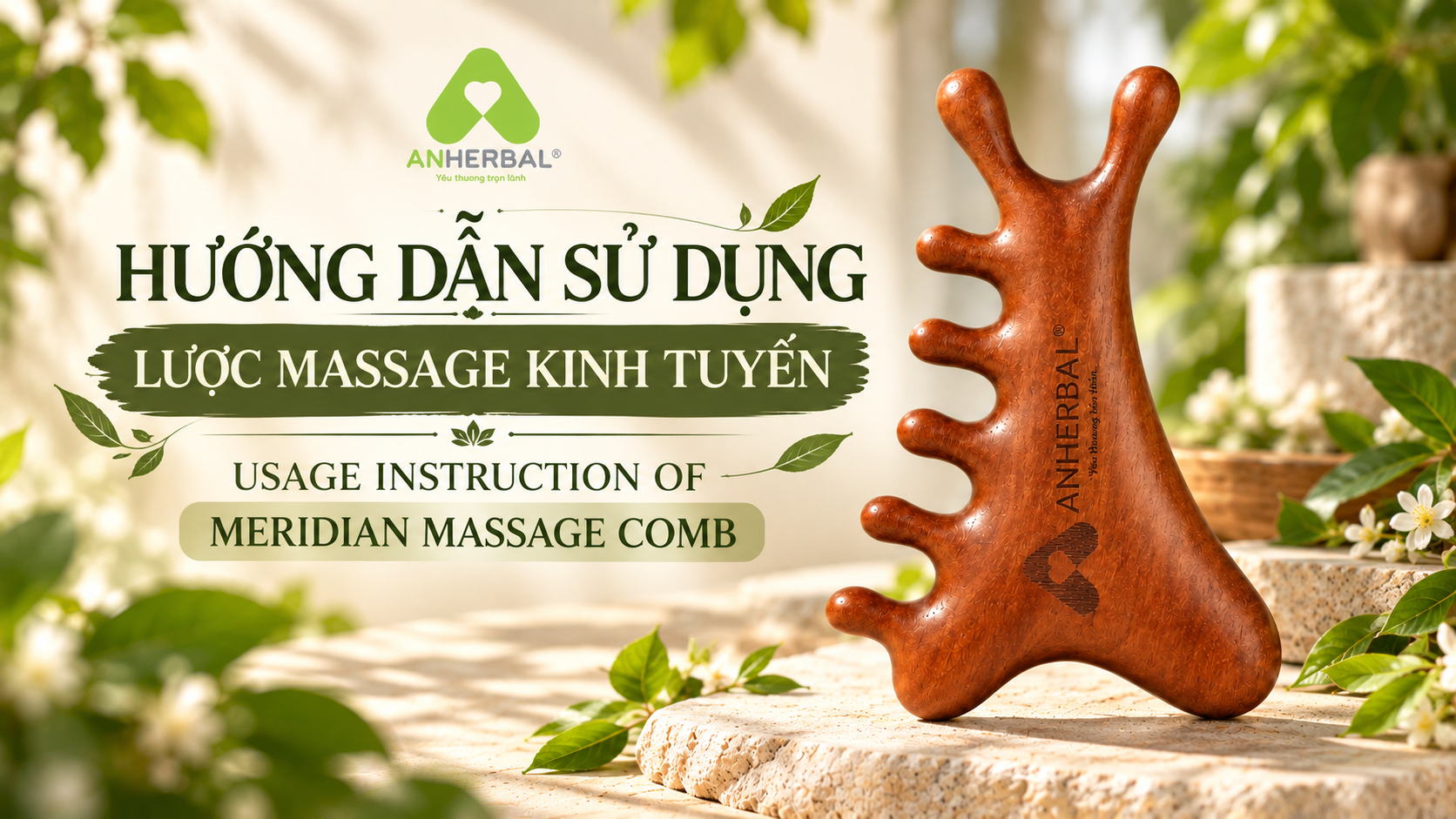 Hướng dẫn sử dụng Lược Massage Kinh Tuyến đa năng 4 trong 1 ANHERBAL