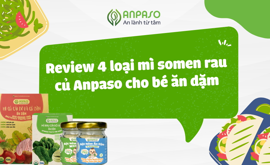 Review 4 loại mì somen rau củ Anpaso cho bé ăn dặm