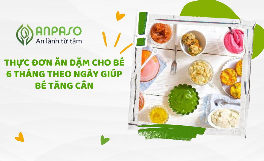 Thực đơn ăn dặm cho bé 6 tháng theo ngày giúp bé tăng cân