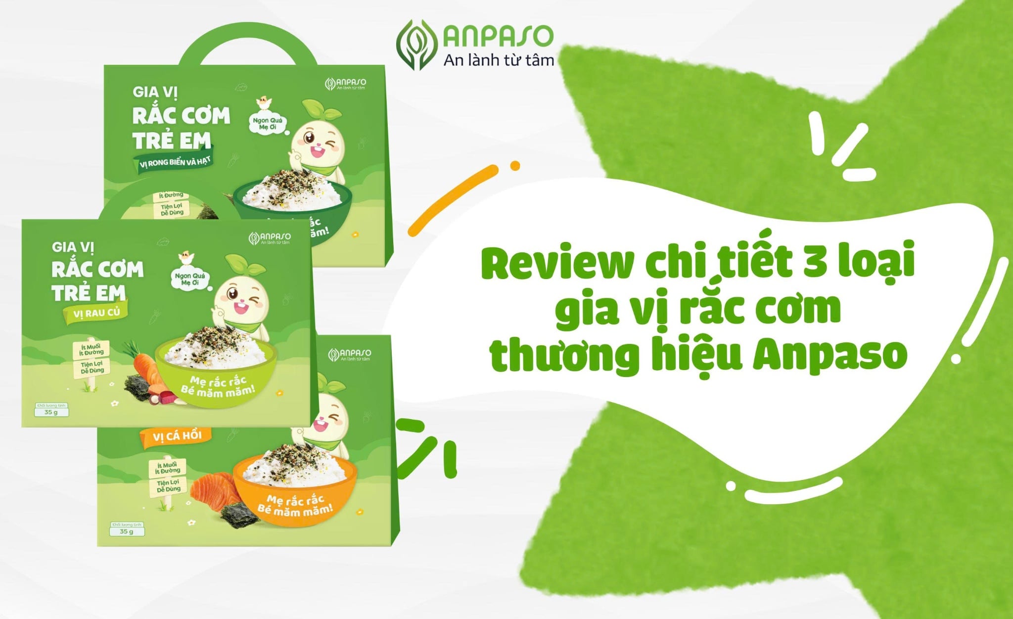Review chi tiết 3 loại gia vị rắc cơm thương hiệu Anpaso
