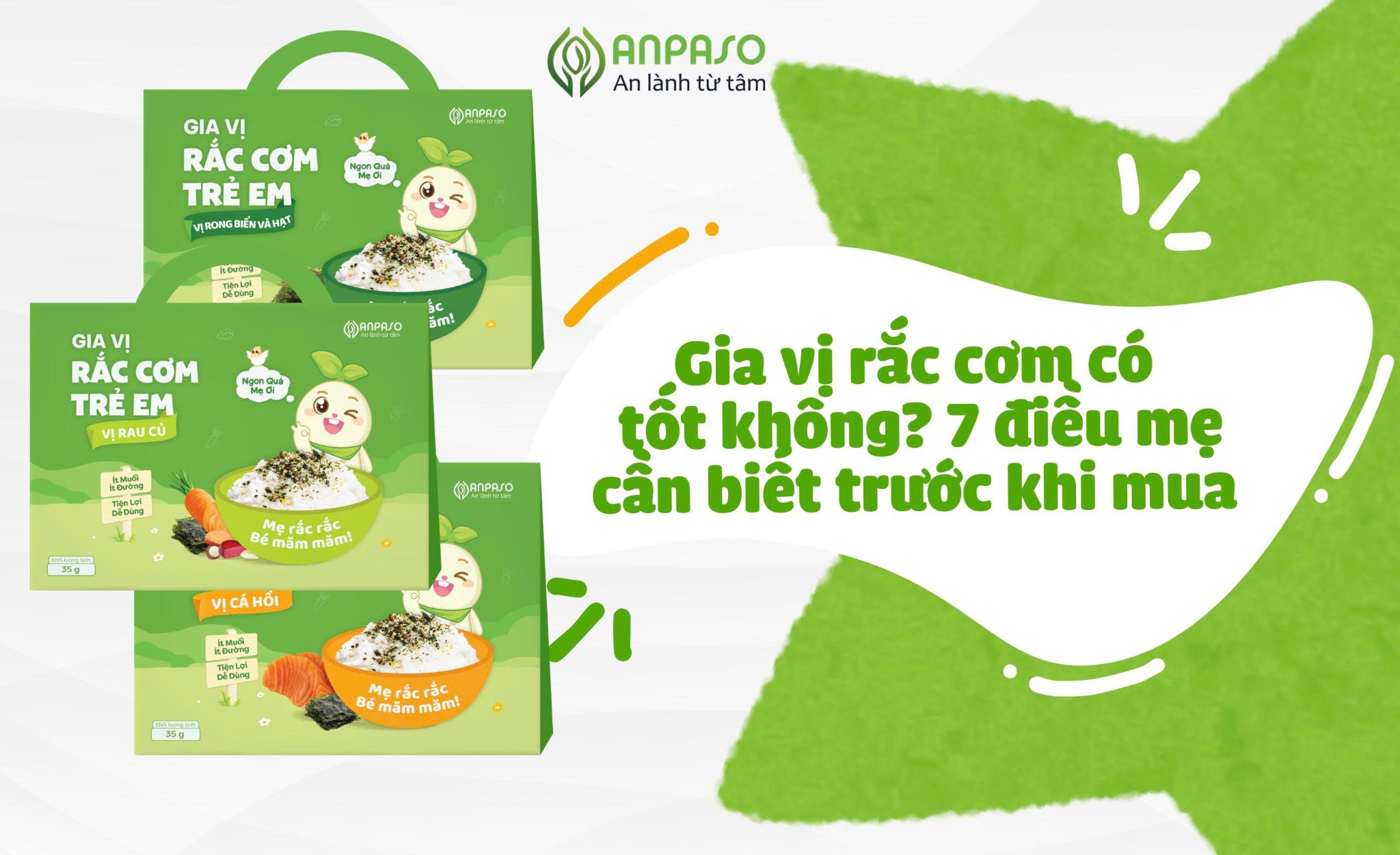 Gia vị rắc cơm có tốt không? 7 điều mẹ cần biết trước khi mua