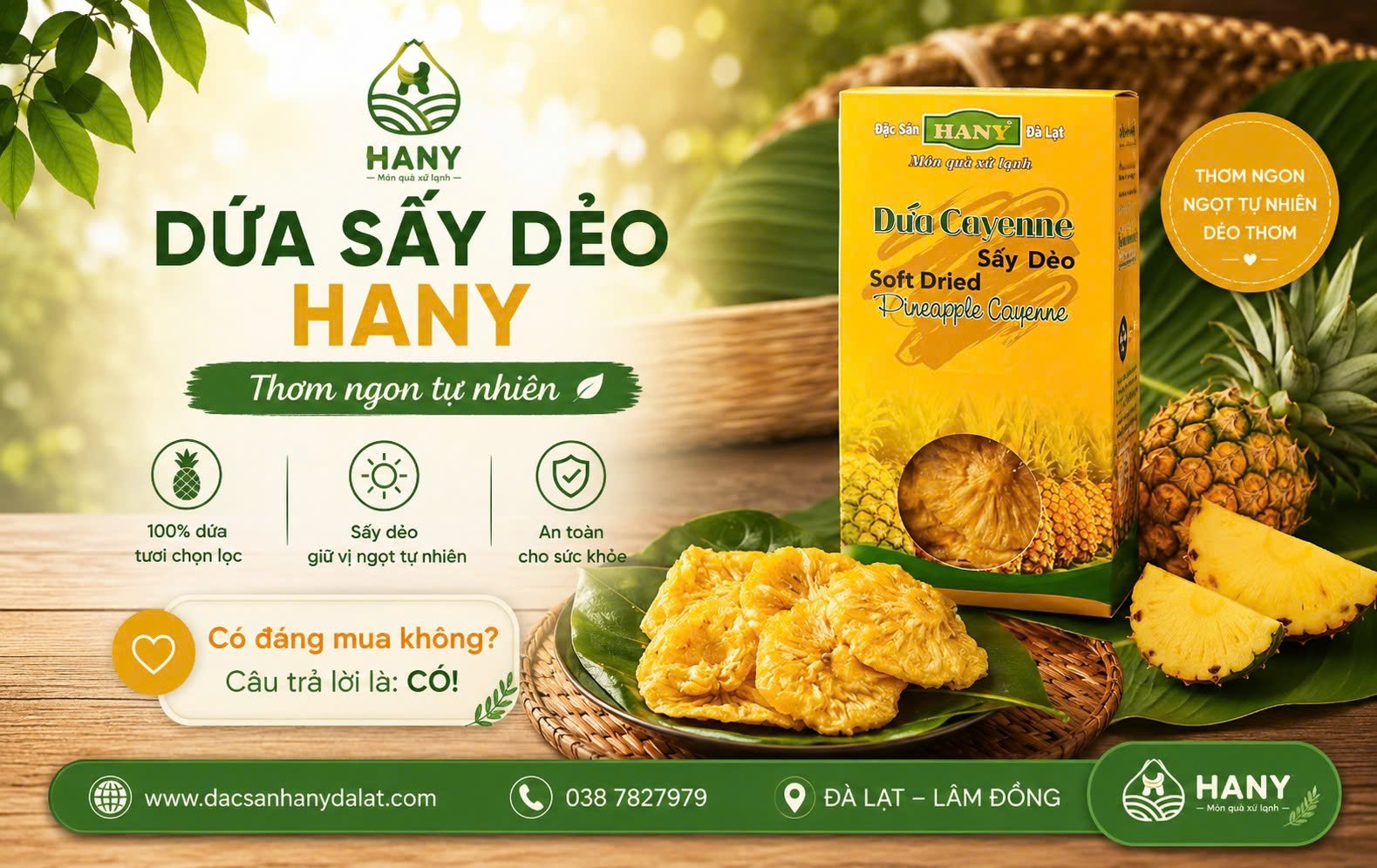 Dứa Cayenne Sấy Dẻo Hany Có Ngon Không? Review Không Đường