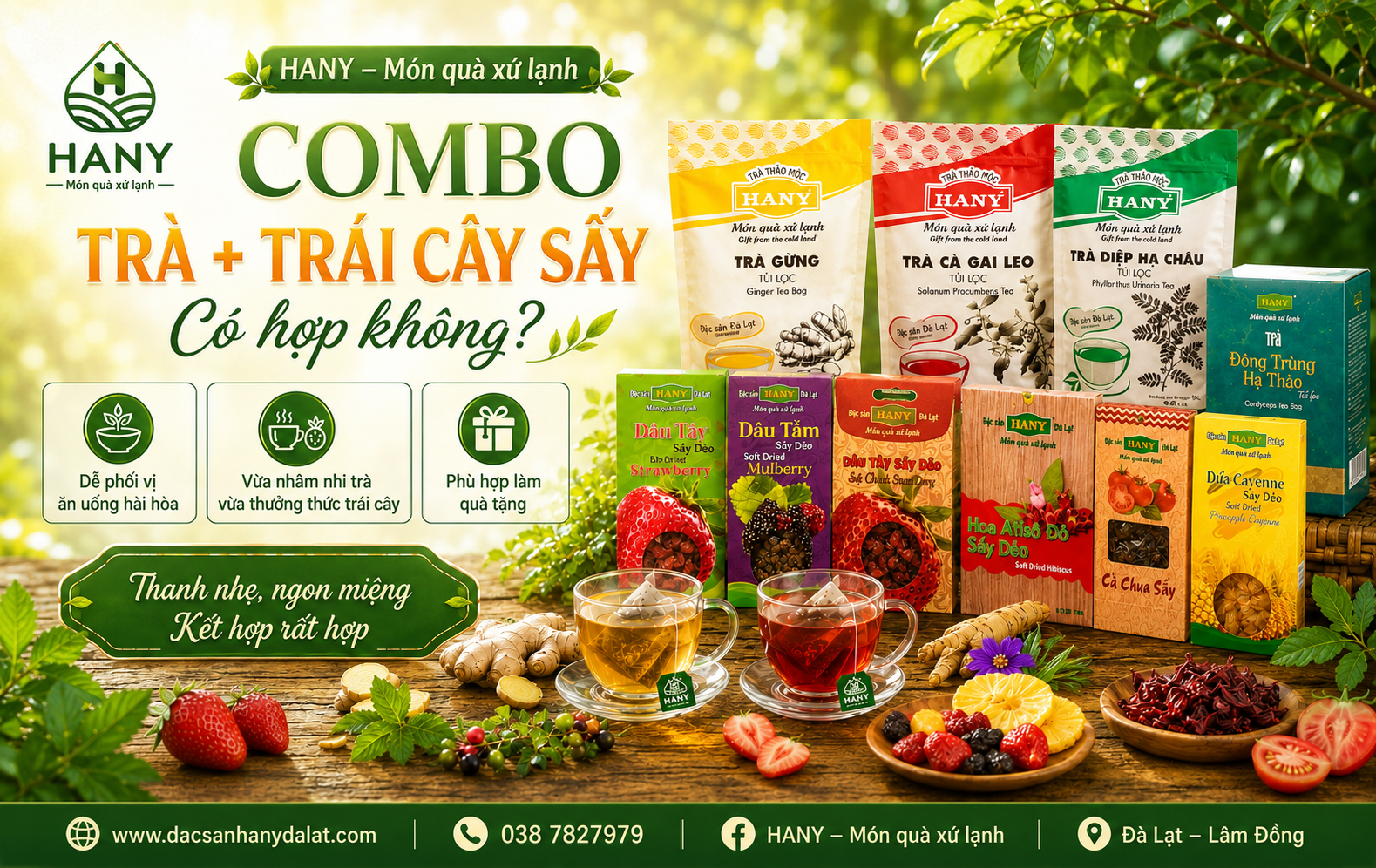 Combo Trà + Trái Cây Sấy Có Hợp Không? Gợi Ý Mix Vị Hany