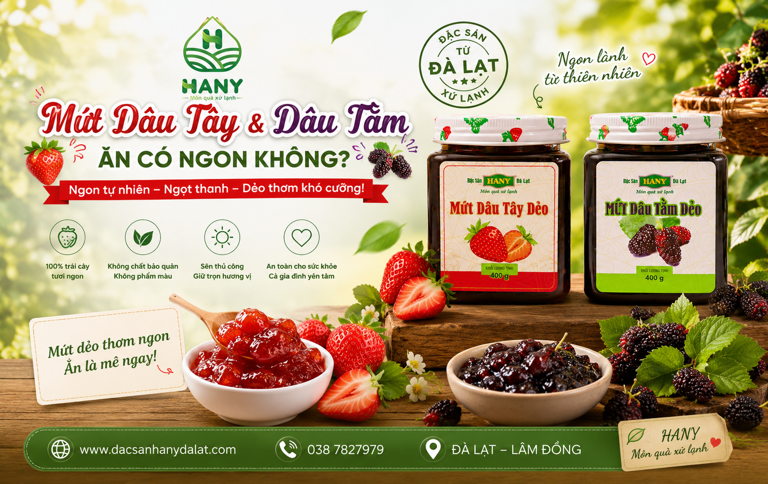 Review Mứt Dâu Tây & Dâu Tằm Hany Đà Lạt Có Ngon Không?