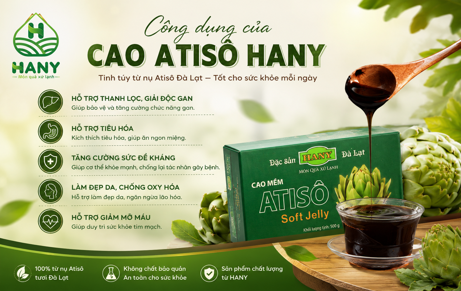 Tác Dụng Cao Mềm Atiso Hany | Uống Có Tốt Không?